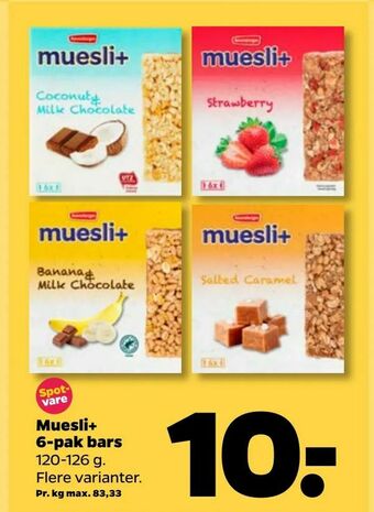 Netto Muesli+ 6-pak bars tilbud