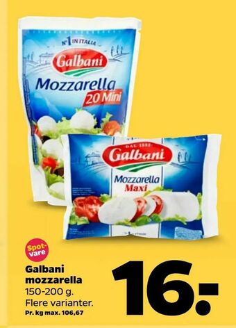 Netto Galbani mozzarella tilbud