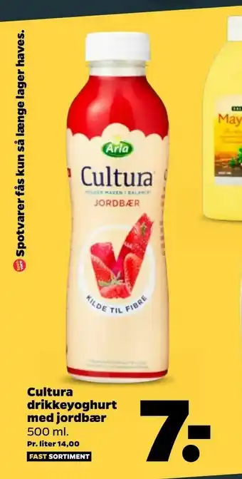 Netto Cultura drikkeyoghurt med jordbær tilbud