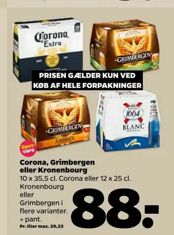 Netto Corona, Grimbergen eller Kronenbourg tilbud