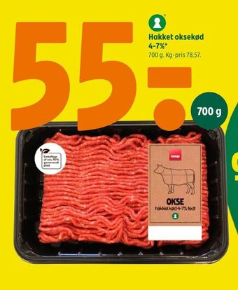Coop 365 Hakket oksekød 4-7% tilbud