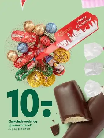Chokoladekugler og -julemænd i net