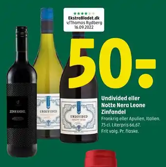 Coop 365 Undivided eller notte nera leone zinfandel tilbud