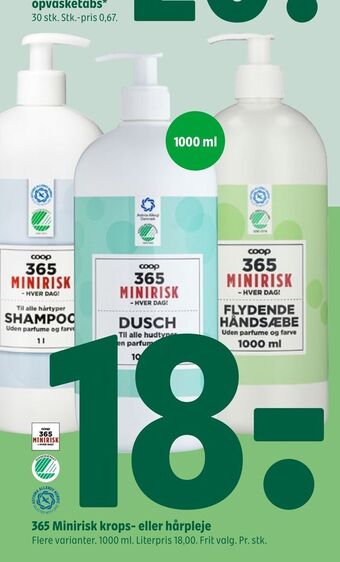 Coop 365 365 minirisk krops- eller hårpleje tilbud