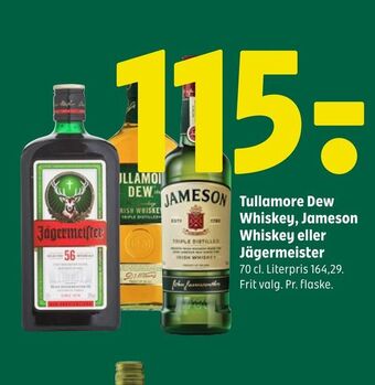 Coop 365 Tullamore dew whiskey, jameson whiskey eller jägermeister tilbud