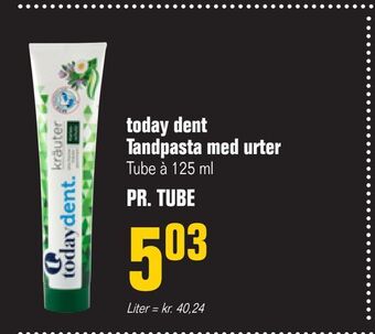 Otto Duborg Today dent tandpasta med urter tilbud