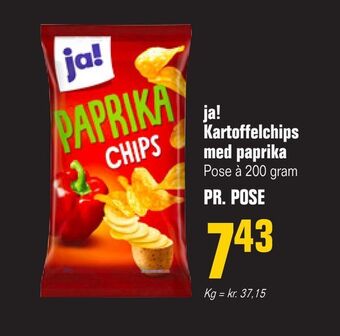 Otto Duborg Ja! kartoffelchips med paprika tilbud