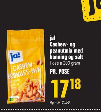 Otto Duborg Ja! cashew- og peanutmix med honning og salt tilbud