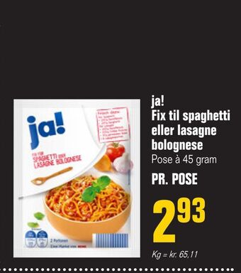 Otto Duborg Ja! fix til spaghetti eller lasagne bolognese tilbud