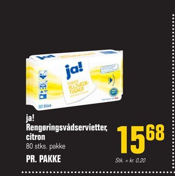 Otto Duborg Ja! rengøringsvådservietter, citron tilbud