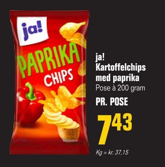 Poetzsch Padborg Ja! kartoffelchips med paprika tilbud