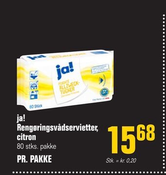Poetzsch Padborg Ja! rengøringsvådservietter, citron tilbud