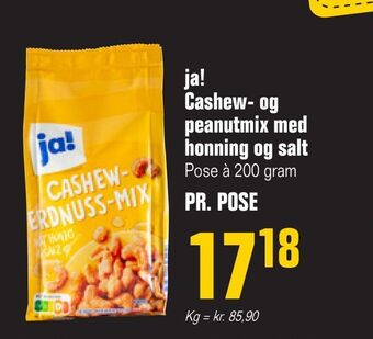 Poetzsch Padborg Ja! cashew- og peanutmix med honning og salt tilbud