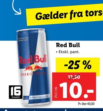 Lidl Red bull tilbud