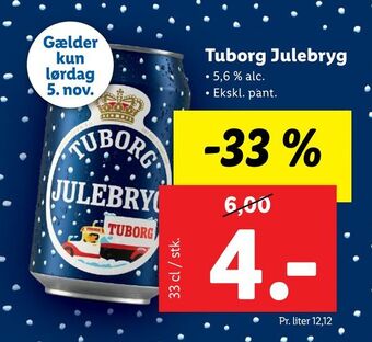 Lidl Tuborg julebryg tilbud