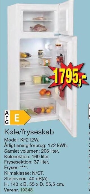Harald Nyborg Køle-/fryseskab tilbud