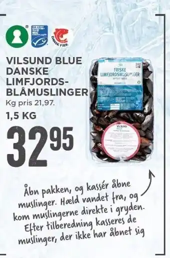 MENY Vilsund blue danske limfjords blåmuslinger tilbud