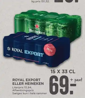 MENY Royal export el. heineken øl tilbud