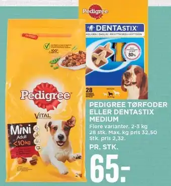 MENY Pedigree tørfoder el. denastix medium tilbud