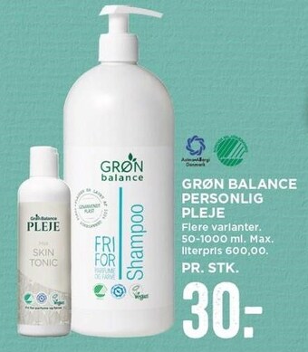 MENY Grøn balance personlig pleje tilbud