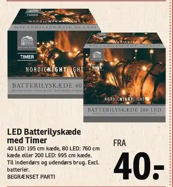 Led batterilyskæde m. timer