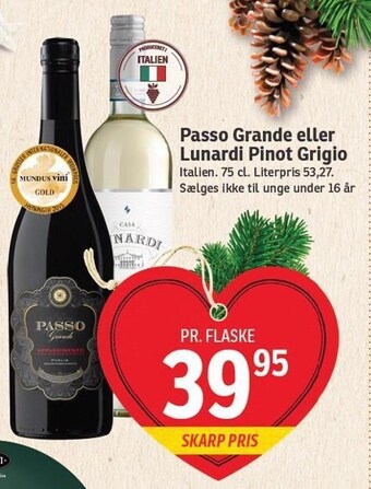 SPAR Passo grande el. lunardi pinot grigio tilbud