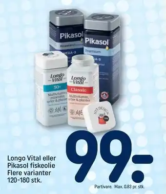 REMA 1000 Longo vital el. pikasol fiskeolie tilbud