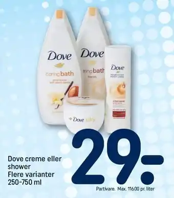 REMA 1000 Dove creme el. shower tilbud