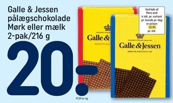 REMA 1000 Galle & jessen pålægschokolade tilbud