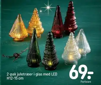 REMA 1000 2-pak juletræer i glas el. led tilbud