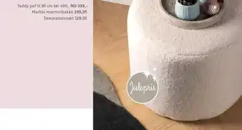 Teddy puf, marble marmorbakke el. dekorationssæt