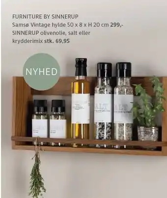 Sinnerup Samsø vintage hylde el. olivenolie, salt el. krydderimix tilbud