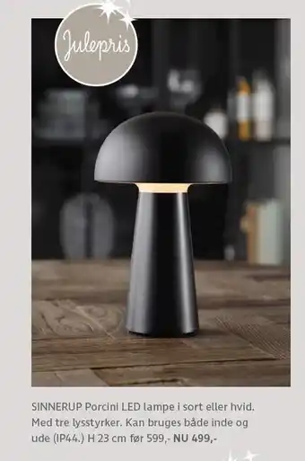 Sinnerup Sinnerup porcini lampe i sort el hvid tilbud