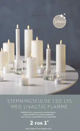 Sinnerup Stemningsfulde led lys m. livagtig flamme tilbud