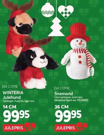 Din Isenkræmmer Winteria julehund, snemand tilbud
