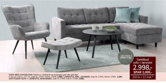 Daells Bolighus Sofa + lænestol tilbud