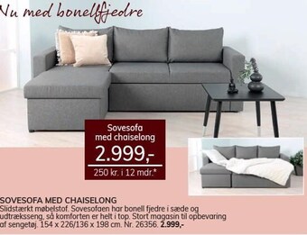 Daells Bolighus Sovesofa med chaiselong tilbud