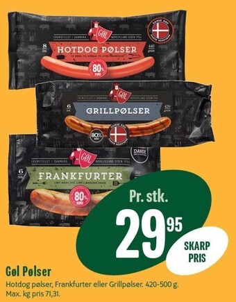 Min Købmand Gøl pølser tilbud