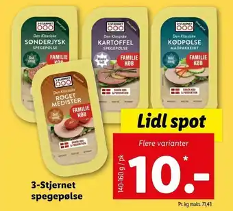 Let-Køb 3-Stjernet spegepølse tilbud