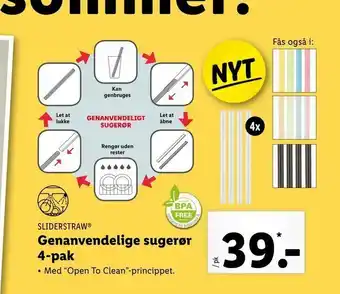 Genanvendelige sugerør 4-pak