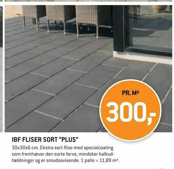 XL-BYG Ibf fliser sort "plus" tilbud