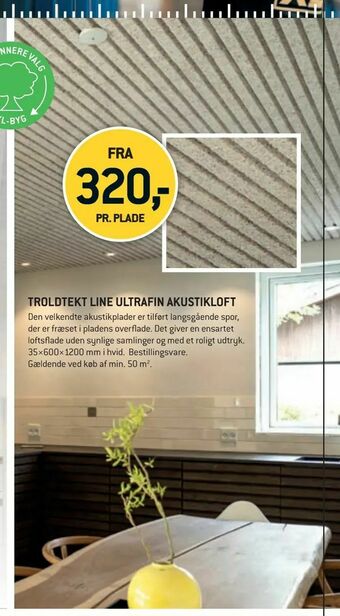XL-BYG Troldtekt line ultrafin akustikloft tilbud