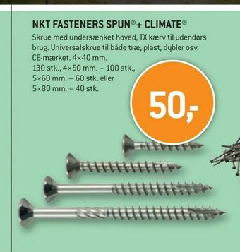 XL-BYG Nkt fasteners spun®+ climate® tilbud