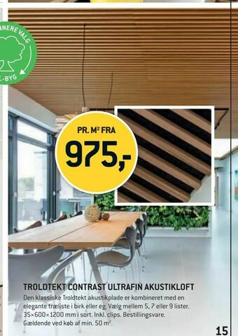 XL-BYG Troldtekt contrast ultrafin akustikloft tilbud