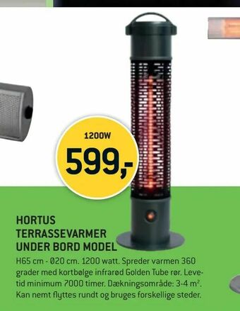XL-BYG Hortus terrassevarmer under bord model tilbud