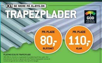 XL-BYG PLASTMO ECOLITE TRAPEZPLADE tilbud
