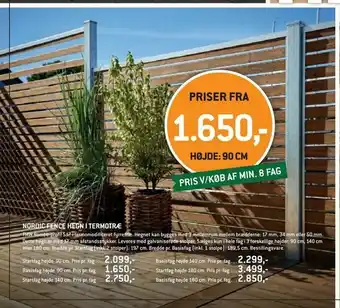 XL-BYG Nordic fence hegn i termotræ tilbud
