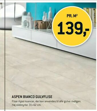 XL-BYG Aspen bianco gulvflise tilbud