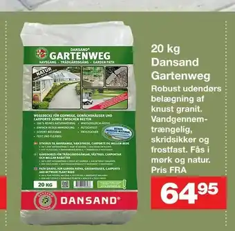 Bauhaus 20 kg Dansand Gartenweg tilbud