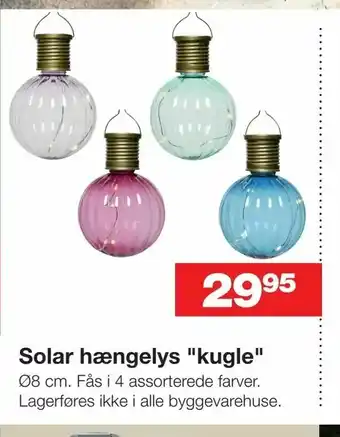 Bauhaus Solar hængelys "kugle" tilbud